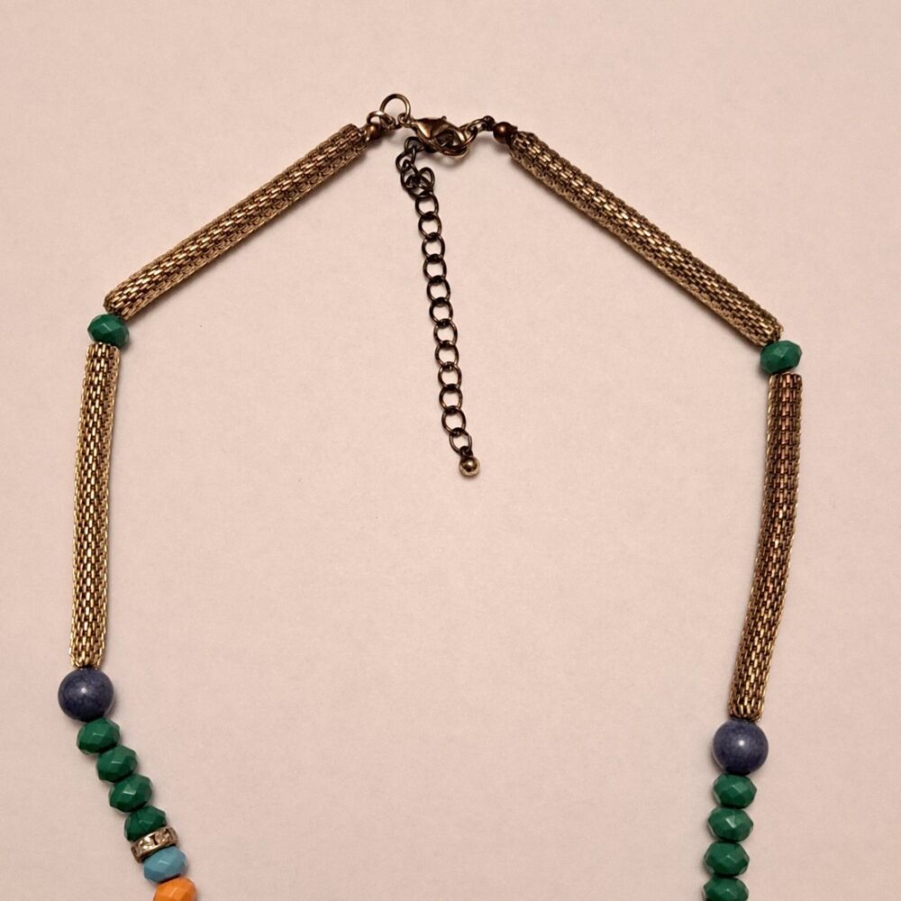 Charlotte Russe Statement Multicolor Necklace Tube Chain - Picture 5 of 6
